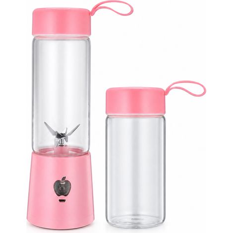 Blender Portable USB Rechargeable Rose avec 2 Gobelets pour Jus de Fruits et Légumes (1/5)