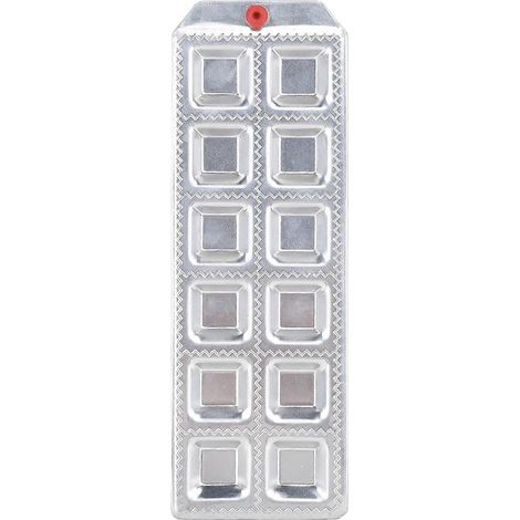 Quadratischer Ravioli-Former, multifunktionales Werkzeug zur Herstellung von Teigtaschen mit 12 Mulden, Nudelformer-Tablett aus Aluminiumlegierung