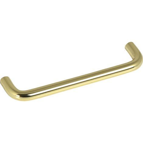 Poignée de meuble ø 10 mm Largeur 138 mm Poignée de tiroir Acier Laiton Argent Espacement 128 mm (1/2)