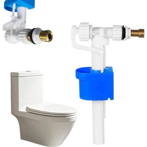 Robinet Flotteur,Flotteur chasse d'eau wc,Robinet flotteur wc Interfaces G3/8" et G1/2",Flotteur Chasse D'eau WC,Quantité d'eau réglable,Pour Plastique et Réservoir en Céramique (1/5)