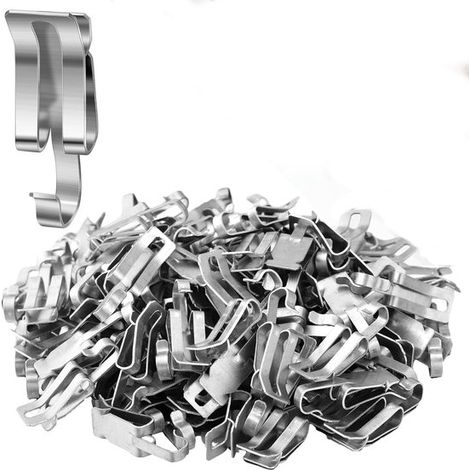 Pinces lumineuses - 50 pièces - Crochets pour éclairage extérieur - Aluminium - Pinces pour guirlandes de Noël - Accessoires de chaîne lumineuse - Pour l'extérieur, l'intérieur, la gouttière, la clôtu (1/5)