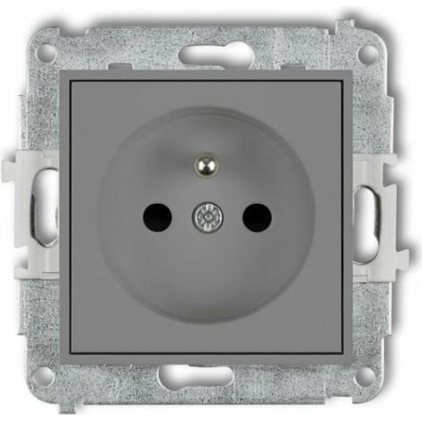 Mini-Einzelsteckdose mit/mit Abdeckungen, mattgrau 27MGP-1zp