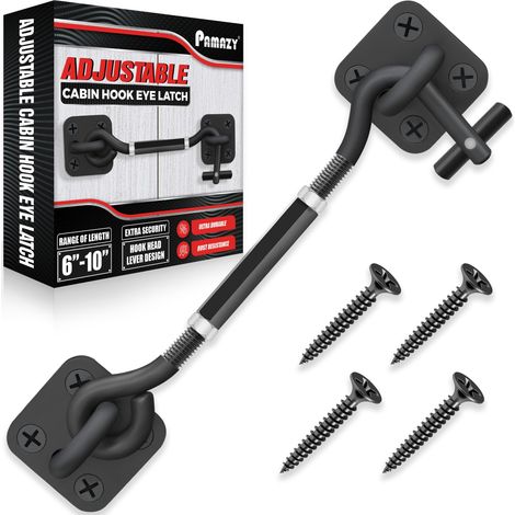 [Mise à niveau réglable] Loquet de porte de cabine de 15,2 à 25,4 cm, support robuste à 4 points de montage, loquet de serrure de porte de grange, verrou de porte pivotant durable pour porte (1/5)
