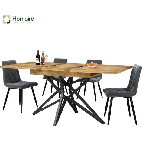 table à manger avec couchage coulissant en mdf noyer 120 x 80 x 76 cm HOMAIRE (1/5)