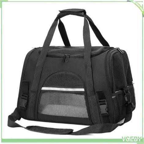 Sac de transport pour animaux - FAFEICY - VGEBY - Pour petits animaux ≤10 kg - Coussin peluche - 3 ouvertures ventilées (1/5)