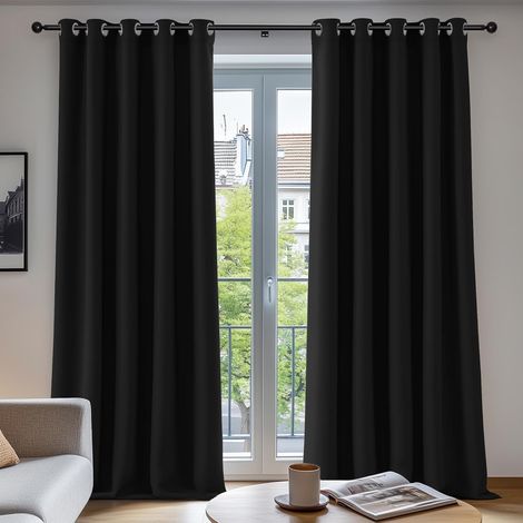 2 Pièces Rideau, Occultant 95-99%, Thermique 230g/m², Isolant, Pour Chambre Et Salon (1/5)