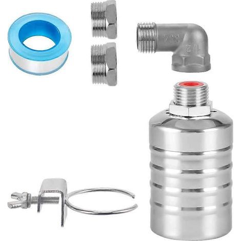 Vanne à flotteur de 1/2 pouce à 3/4 pouce, vanne à flotteur en acier inoxydable, vanne à flotteur de contrôle de niveau d'eau entièrement automatique (1/5)