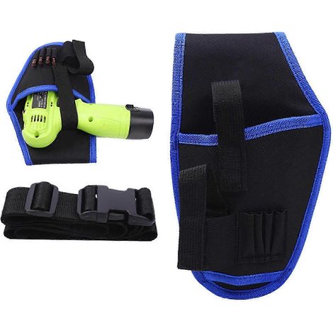 Sac à outils multifonctionnel portable en tissu Oxford, petit format, pour réparation, électricien, avec ceinture, bleu L106, 25 x 10 cm (1/5)