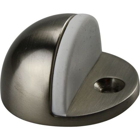 Türstopper Bodentürstopper Ausführung nickel matt Gummi weiß Türpuffer Metall (1/2)