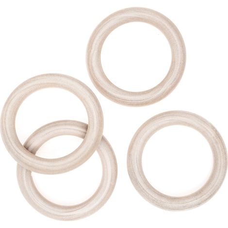 Anillo de madera para barra de cortina de macramé, 7 cm, 4 unidades (1/2)
