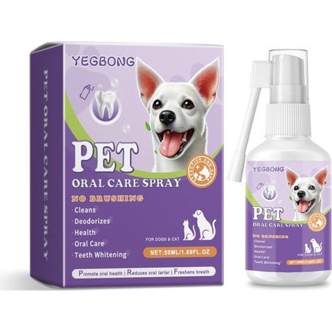 Pet Clean Teeth Spray, Teeth Cleaning Spray for Dogs & Cats, Targets Tartar & Plaque, Eliminate Bad Breath, Without Brushing (1/4)