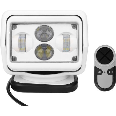 60W LED Projecteur de Recherche à Télécommande pour Voiture et Bateau, Phare Extérieur Blanc (1/5)
