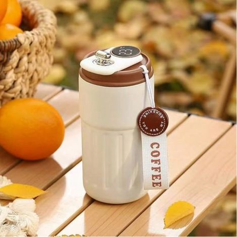 Tasse à café de voyage intelligente avec affichage de température LED – Tasse isolée en acier inoxydable anti-éclaboussures et anti-fuites pour boissons chaudes et froides, contrôle de température por (1/5)