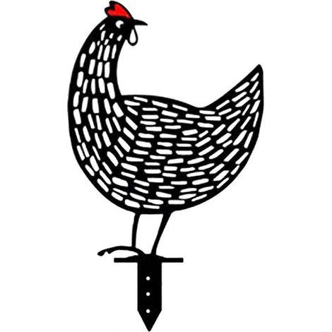 Gartenfigur aus Metall – Hühnermotiv – Handgefertigt – Gartendekoration