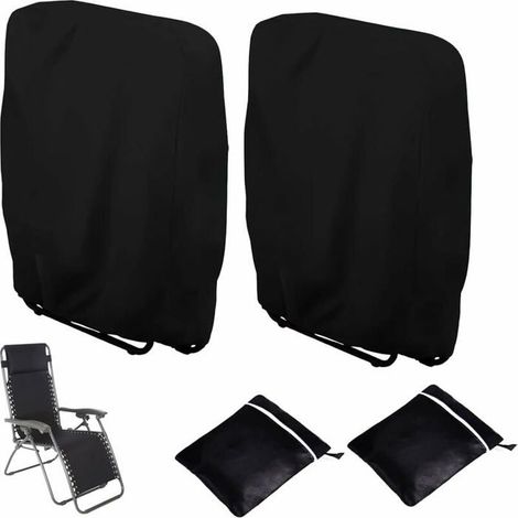 Housse de chaise de jardin - PZCC - Lot de 2 - Imperméable - Anti-UV - Avec sac de rangement (1/4)
