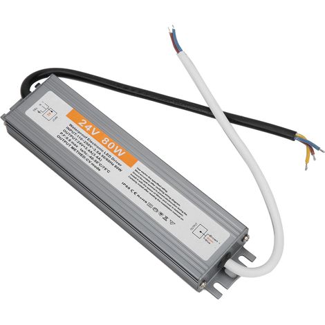 Driver LED 80 W câblé, ultra-mince et étanche avec interrupteur, 110-250 V CA, 50/60 Hz ou 24 V CC (1/5)