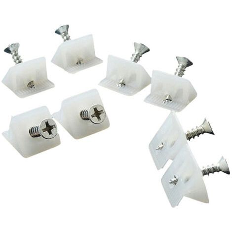 200 piezas de tornillos de soporte blancos de refuerzo de cajón para reparación, reparación de estante de cajón bajo, reparación de estabilizador trasero para cuñas de reparación de fondo de cajón (1/3)