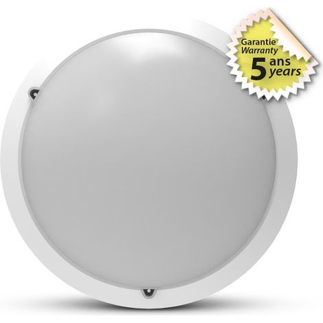 Hublot LED RONDO 20W Ø300 mm (détecteur en option) Miidex Lighting® blanc-chaud-3000k - blanc - detecteur-radio-frequence (1/4)