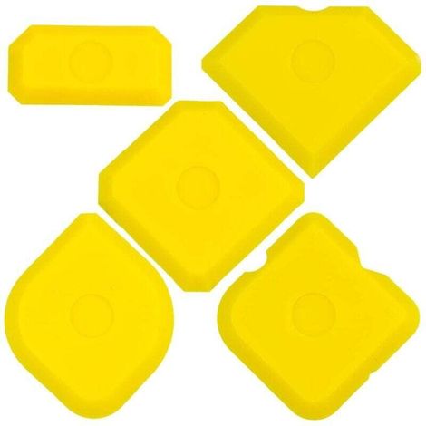 Lisseur Spatule Professionnelle Silicone acryliques, extracteur pour Joints Parfaits, Lot de 5, 1 x 5 pièces Jaune