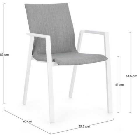 Sedia Odeon Con Braccioli Bianco E Grigio (1/5)