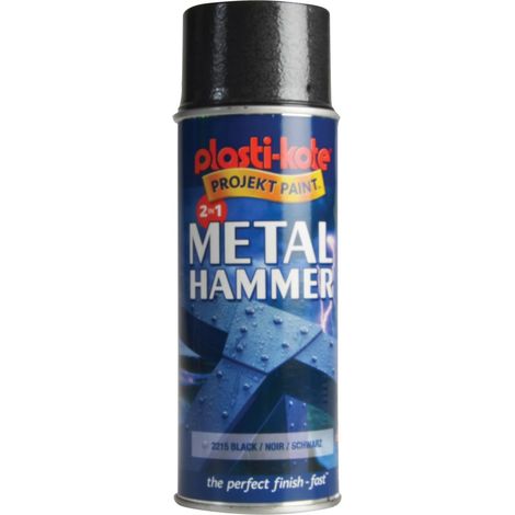 PlastiKote 440.0002215.076 Metal Paint Hammer Spray - Black, 400ml (1/2)