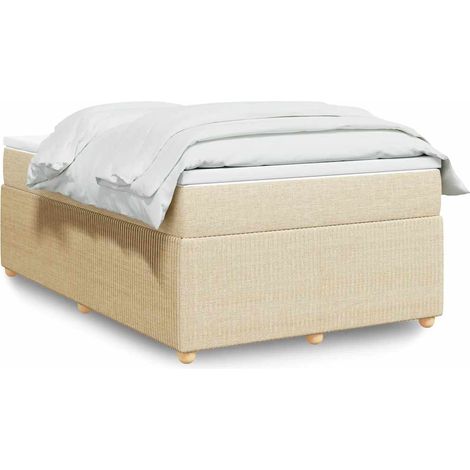 Boxspringbett mit Matratze Creme 120x200 cm Stoff (1/5)
