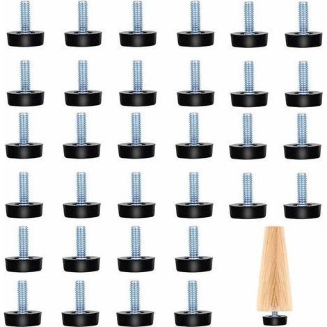 32 Pièces Pieds de Meubles Réglables Pieds à Vis Pieds de Nivellement de Meubles Pieds Filetés M8 Pieds de Nivellement pour Pieds de Meubles Chaise Table Noir M825 mm (1/5)
