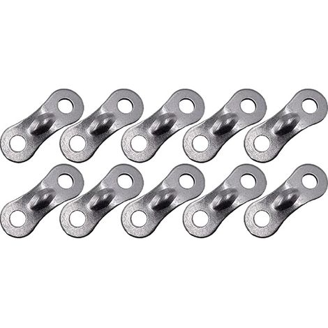 Correa para tienda de campaña, tensión de cuerda ajustable, diseño ligero de aluminio, color plata, 10 unidades. (1/2)