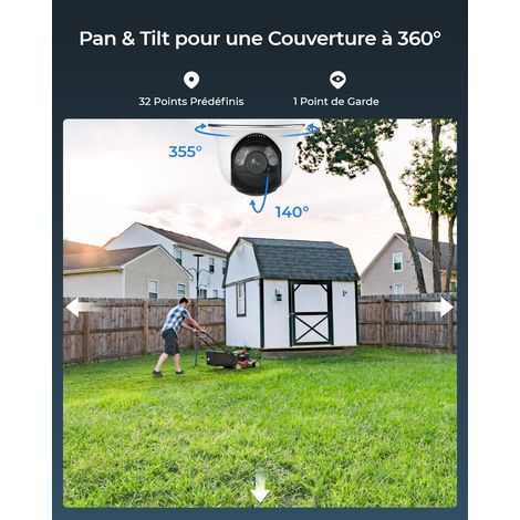 Reolink – Caméra de surveillance extérieure 4K 8MP – WiFi bi-bande 2,4/5 GHz – Vision nocturne couleur – Rotation 355° et inclinaison 140° – Détection intelligente — vue 4