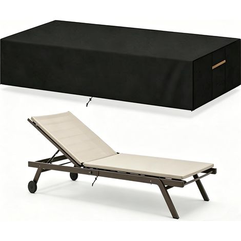 Wasserdichte Schutzhülle für Gartenliegen – 210 x 75 x 40 cm – mit verstellbarem Kordelzug – 420D Oxford-Gewebe – für Liegestühle (1/5)