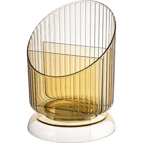 Organizador De Maquillaje Cilíndrico Irregular - Soporte Para Brochas De Maquillaje - 3 Compartimentos - PET - 1 Unidad (1/5)