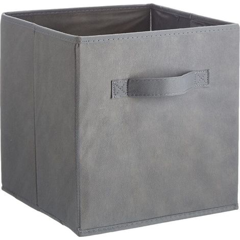 YMYNY Cubes de rangement pliables en tissu avec poignées, gris - Lot de 6