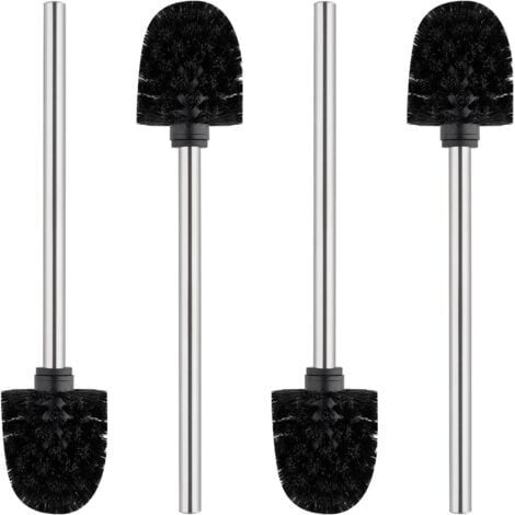 Klassische WC-Bürste 4 Stück, Edelstahlgriff, schwarzer Bürstenkopf 7CM (1/5)