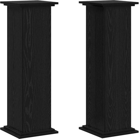 Support de plante moderne design contemporain intérieur extérieur 33 x 33 x 100 cm en bois d'ingénierie noir (1/5)