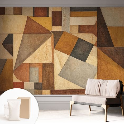 Carta Da Parati Non Tessuto - Con Colla Gratuita - Con Motivi Moderni - Design Elegante Per Pareti Astrazione geometrica 312x219 cm (1/5)