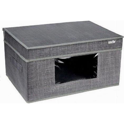 Cleafe - Box Scatola Salvaspazio Portatutto Contenitore Organizer 40 X 30 X 20 Cm 69699 - (1/4)