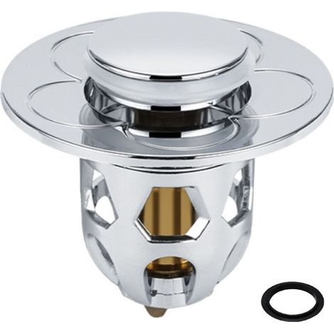 Stainless steel pop-up sink stopper, universal drain plug for countertop sink, bath stopper (1/5)