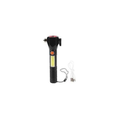 Linterna LED recargable de alto brillo y a prueba de explosiones, linterna multifuncional tipo martillo para coche, ideal para emergencias al aire libre. - Crezuo