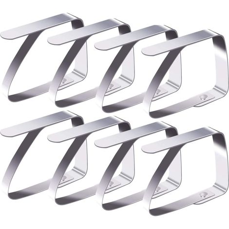 Pince À Nappe Extérieure - Pince En Acier Inoxydable Flexible - Pour Tables De Picnic Et Terrasse - Lot De 10 (1/5)