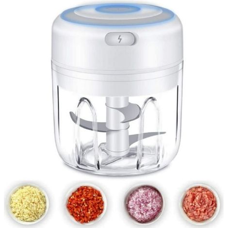Mini Hachoir à Ail Électrique et Broyeur à Viande - 250 ML Robot Culinaire Multifonction pour Noix, Légumes, Fruits TIKA (1/5)