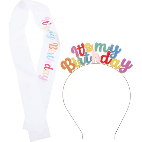 Fascia per capelli da donna per compleanno, fascia in lega satinata lucida (1/5)