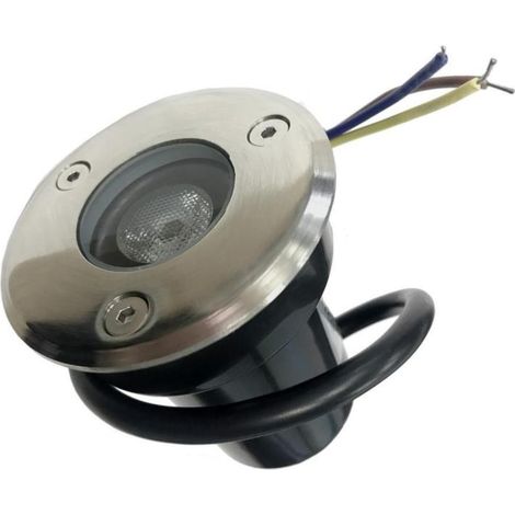 Silamp – Spot encastrable extérieur sol LED 3W IP65 220V – Angle 45° – Lumière blanche froide 6000K – Flux lumineux 300 lumens
