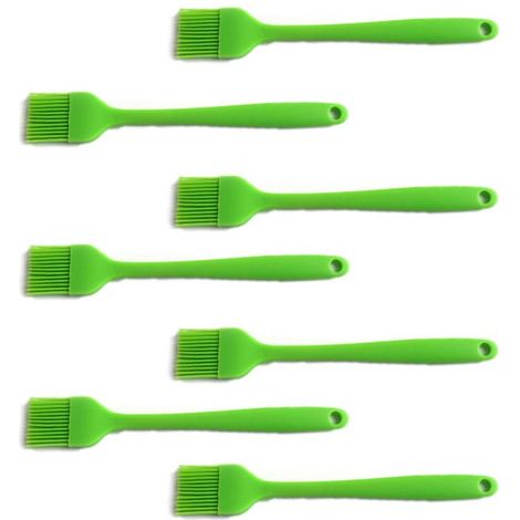 Set di 7 pennelli in silicone per olio, applicazione uniforme, pennelli per griglia resistenti al calore, piccoli pennelli in silicone per cucina, grigliare con olio, cuocere al forno (1/5)