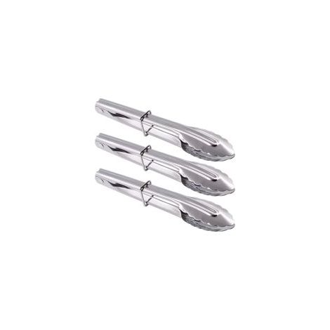 Pinzas para ensalada de acero inoxidable, juego de 3 (17 cm de largo) - Crezuo