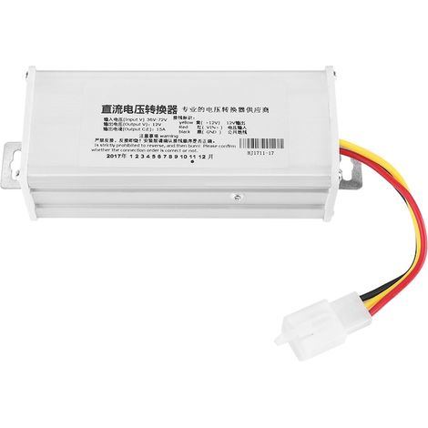 Adaptateur convertisseur de batterie pour scooter électrique CC 36V-72V vers 12V 15A 180W