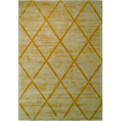 Tapis fait main luxe 210 jaune - 80 x 150 cm
