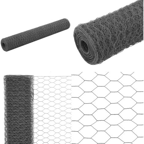 Alambrada de gallinero acero revestimiento PVC gris 25x1 m - Malla de acero - Valla de PVC