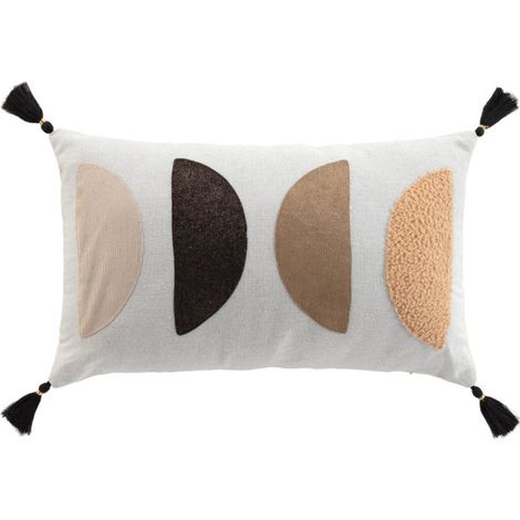 Coussin Déco Pompons "Lumis" 30x50cm Multicolore (1/4)