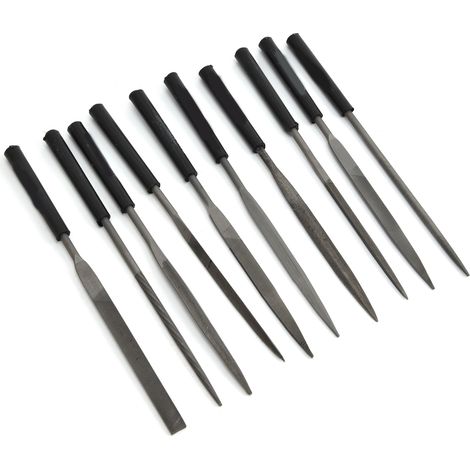 Lime à aiguille lot de 4, acier au carbone, 160mm, râpes fines à métaux pour bijouterie et ponçage, surface unilatérale, outil de polissage manuel (1/5)