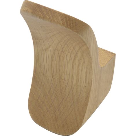 Estamp Huthaken Loop, Garderobenhaken Wandhaken Kleiderhaken, Befestigung von vorne, Eiche lackiert, Breite 50 mm, Höhe 100 mm, Tiefe 56 mm